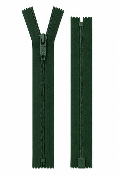 cremallera de espiral separable verde botella