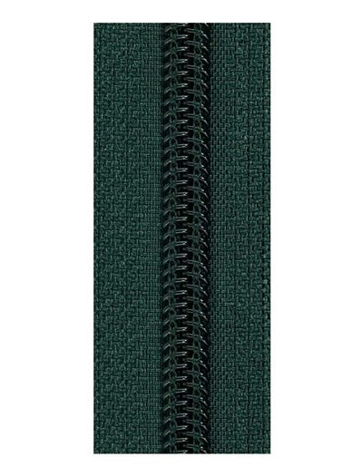 cremallera de espiral cerrada color verde botella