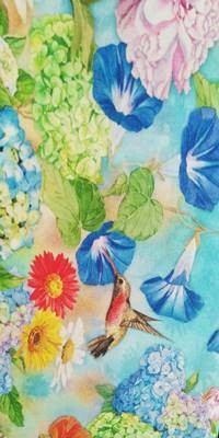 TELA DE FLORES AZULADAS