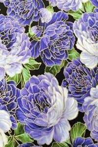 TELA DE FLORES LILAS Y DORADAS