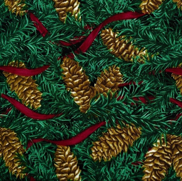 TELA DE NAVIDAD CON PIÑAS 190