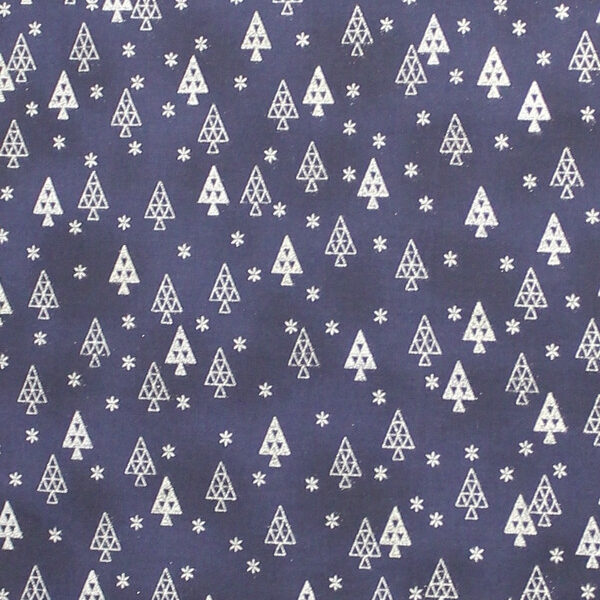 TELA NAVIDAD PINOS AZUL 0312