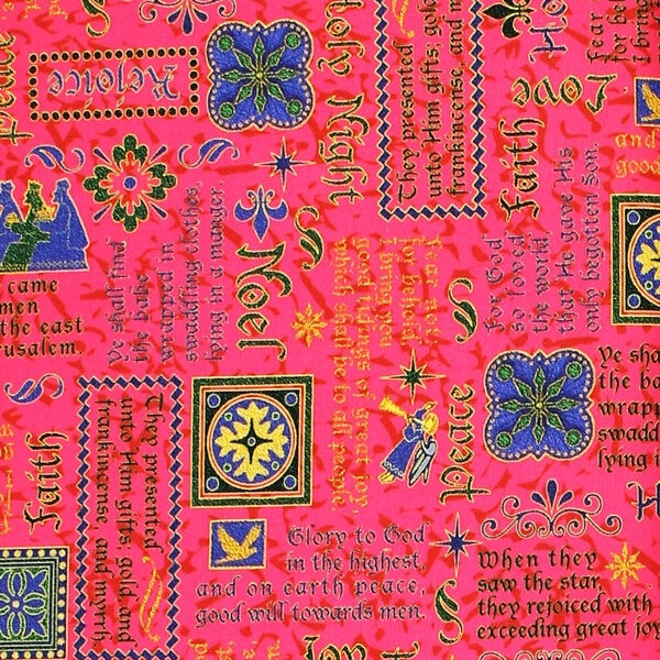 TELA NAVIDAD FONDO ROSA 0293