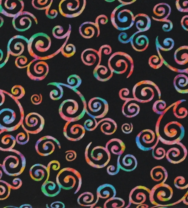 TELA ESTILO BATIK FONDO NEGRO 0338