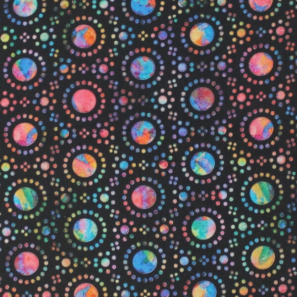 TELA MÁNDALAS SOBRE BASE NEGRA 0352