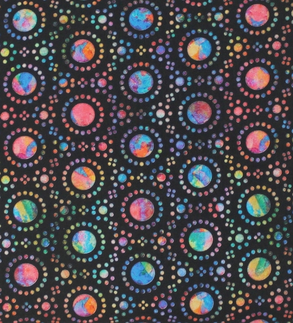 TELA MÁNDALAS SOBRE BASE NEGRA 0352