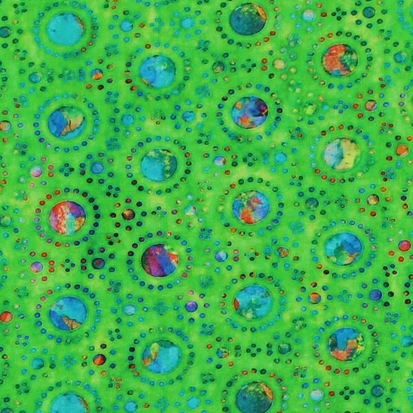 TELA MÁNDALAS SOBRE BASE VERDE 0350