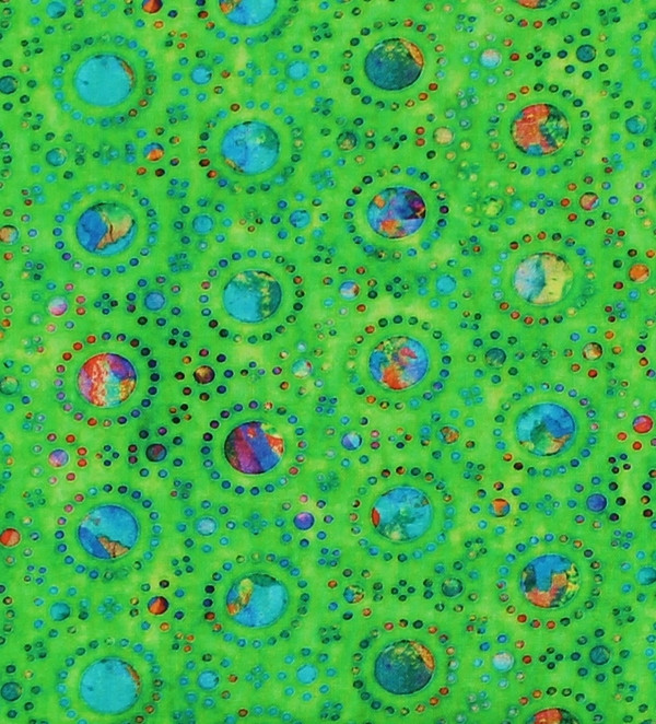 TELA MÁNDALAS SOBRE BASE VERDE 0350