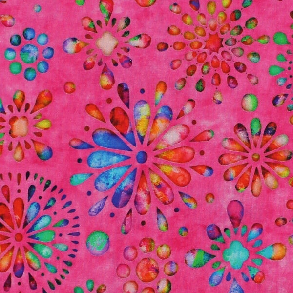 TELA MÁNDALAS SOBRE BASE ROSA 0349