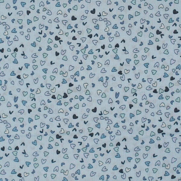 TELA CORAZONES FONDO AZUL CELESTE 0355