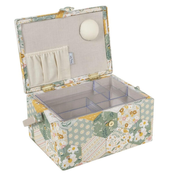 Costurero abejas y flores