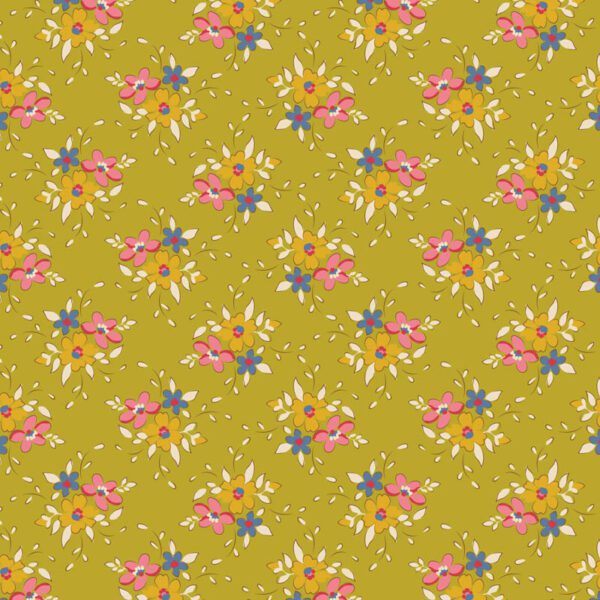 Tela Tilda Frida Lime floral 130119