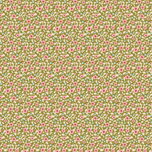 Tela Tilda Brie Green floral 130121