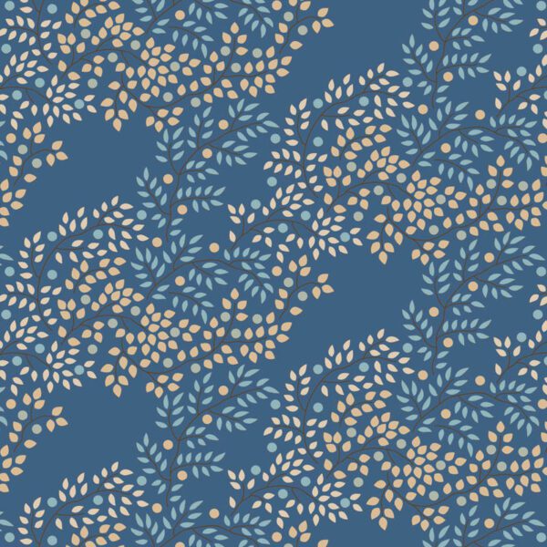 Tela Tilda Berrytangle Prussian floral 130127