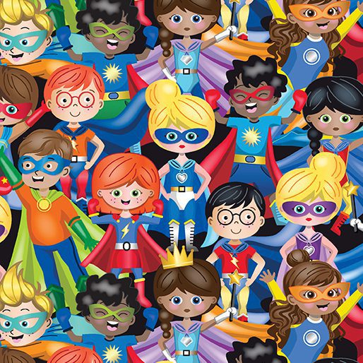 tela infantil pequenos superheroes
