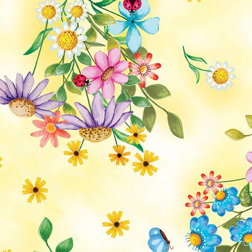 tela infantil ramo de flores silvestres