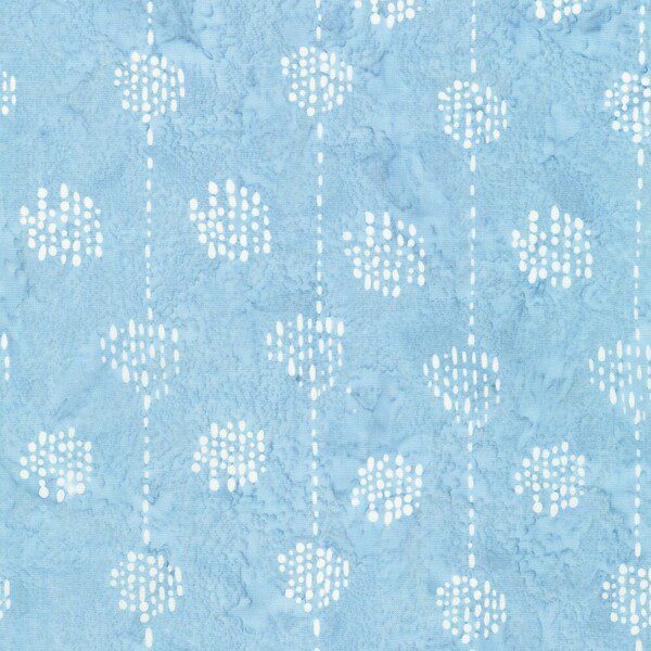 tela batik puntos y rayas celestes