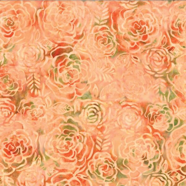 tela batik rosas albaricoque