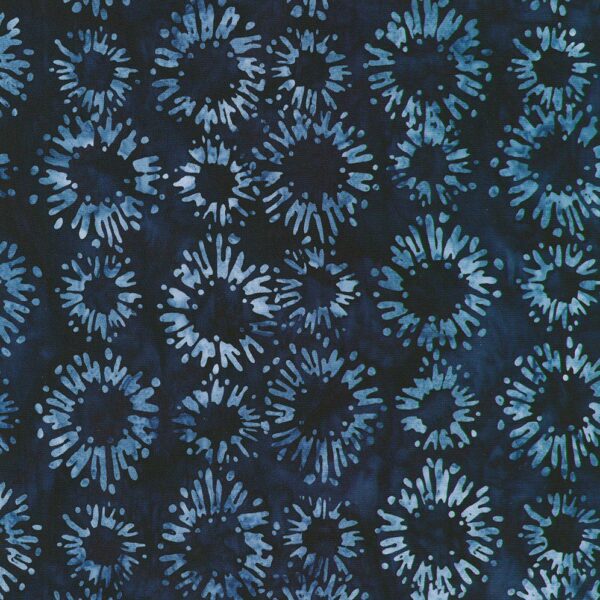 tela batik girasoles indigo