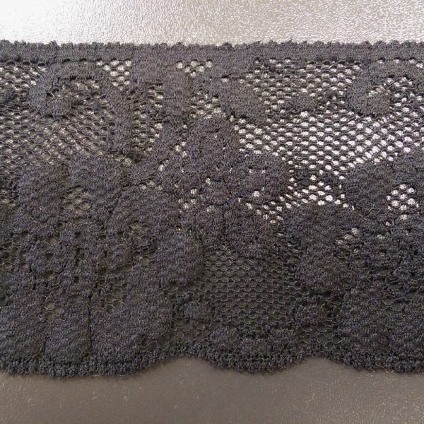 PUNTILLA ELÁSTICA 70MM RASCHEL NEGRA (WF)