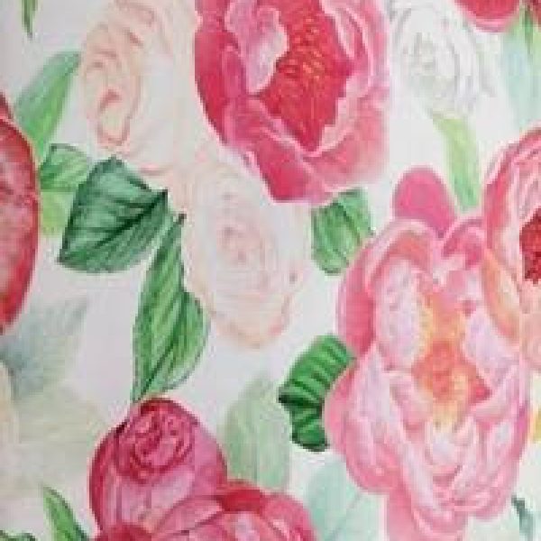 TELA DE FLORES CON HOJAS