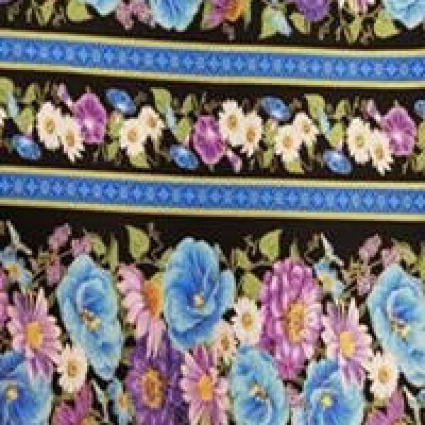 TELA DE FLORES AZULADAS CENEFA