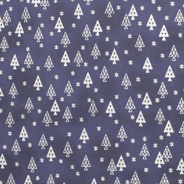 TELA NAVIDAD PINOS AZUL 0312