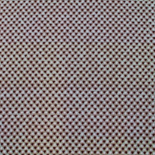 TELA CORAZONES BEIGE Y GRANATE 0297