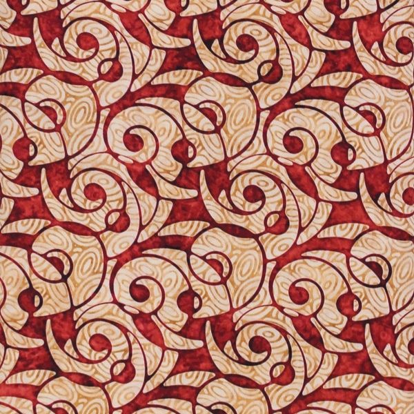 TELA ESTILO BATIK FONDO GRANATE 0340