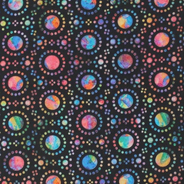 TELA MÁNDALAS SOBRE BASE NEGRA 0352