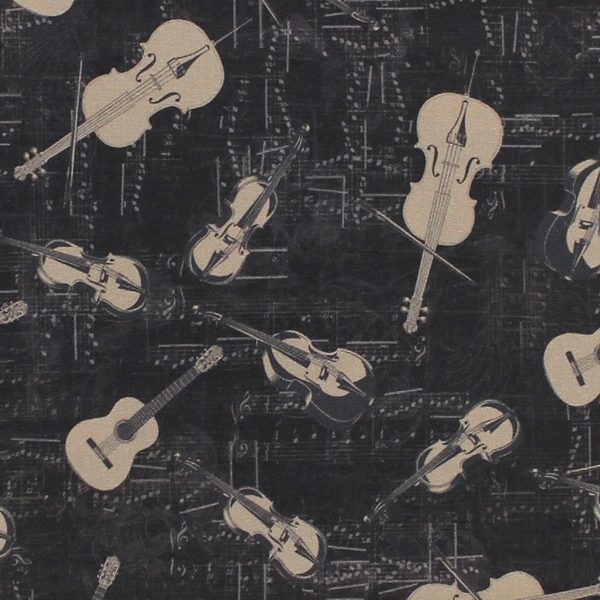 TELA GUITARRAS FONDO NEGRO 0407