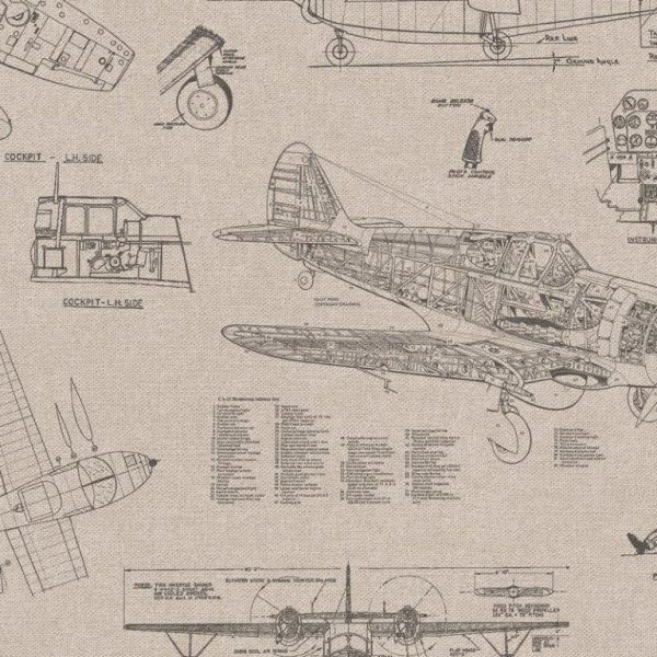 TELA DE LONETA AVIONES FONDO BEIS 0283